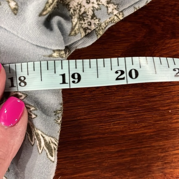 J. Jill Womens Top Dusty Blue/Green S 3/4 Sleeves Pullover Button Details Floral - Picture 11 of 13